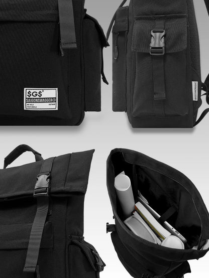 SAIGONSWAGGER® Nylon Cargo Backpack - Trendy Everyday School & Travel Bag with Laptop Protection