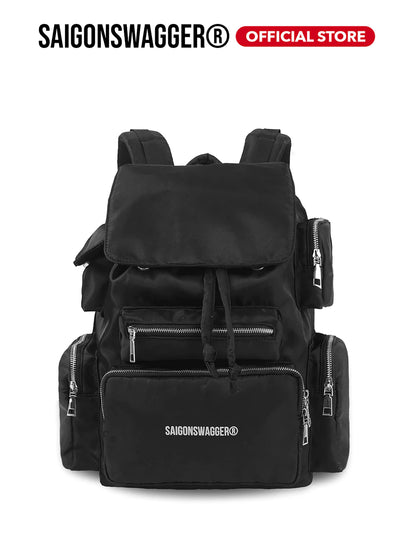 SAIGONSWAGGER® Nylon Cargo Backpack - Trendy Everyday School & Travel Bag with Laptop Protection